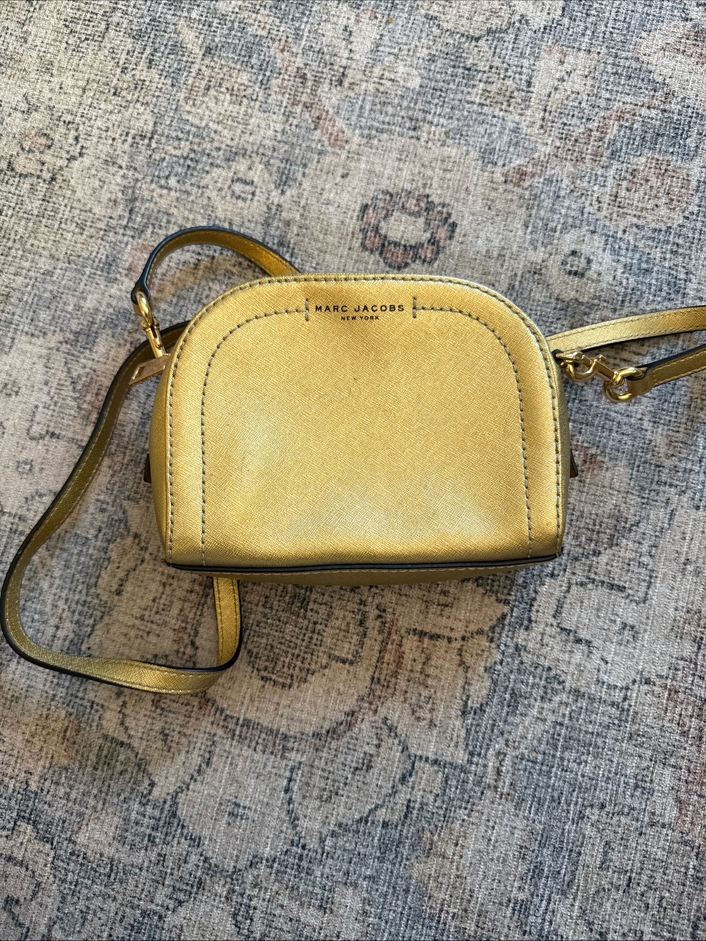 Marc Jacobs Metallic Gold Dome Crossbody Bag